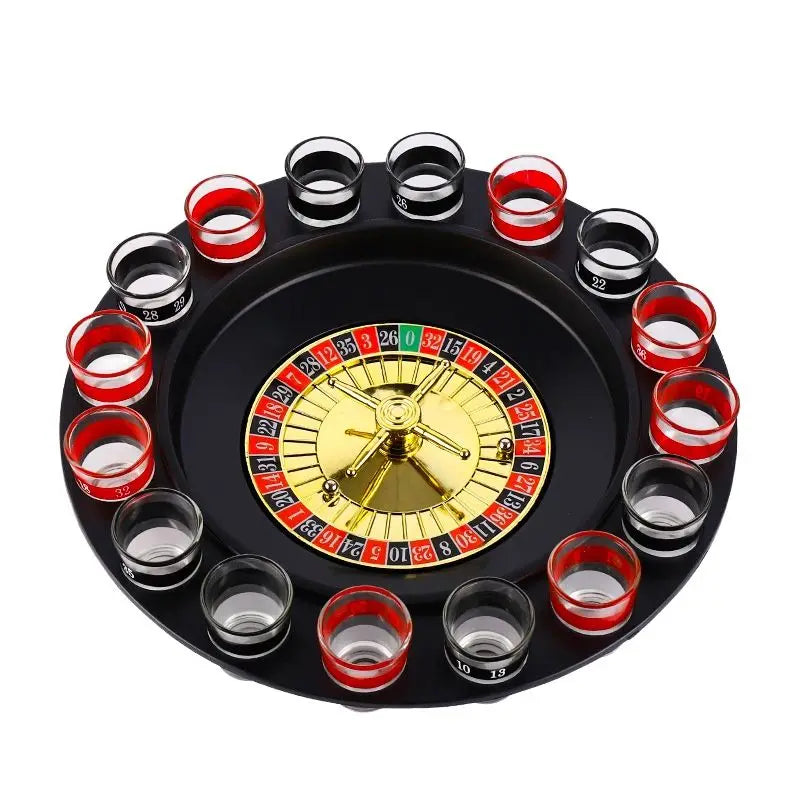 Bar Funny Tools Russia Turntable Shot Glass Russian Drinking Roulette Game Set 16 Shots