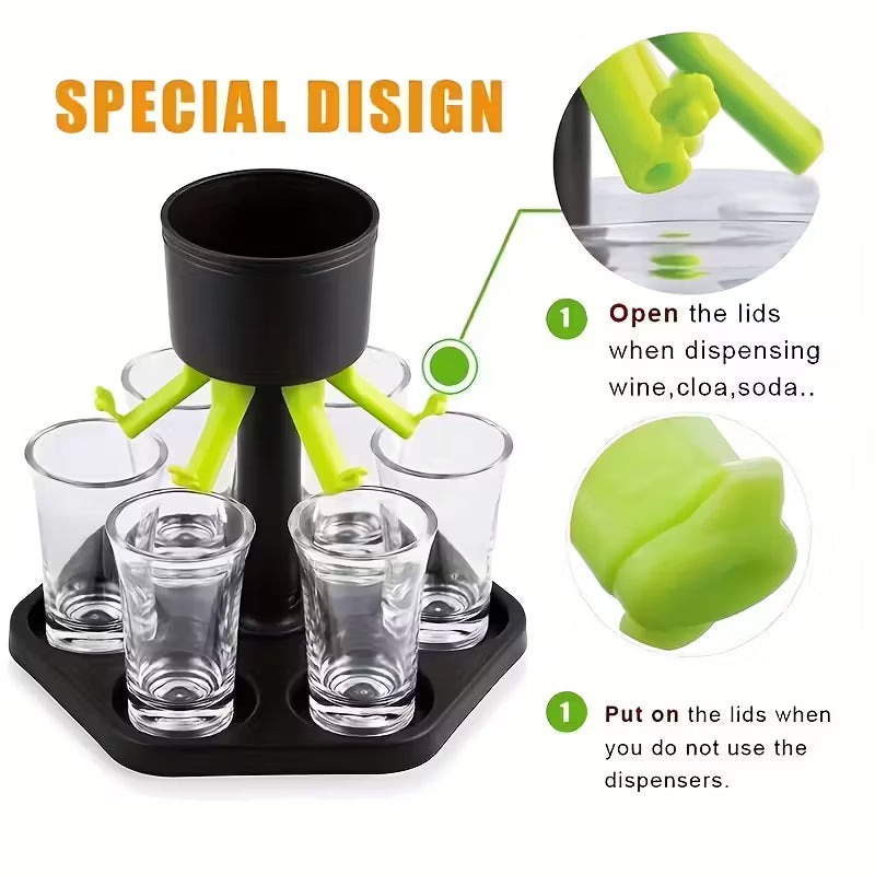 6 Shot Automatic Liquor Dispenser Set
